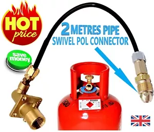 REMOTE REFILL PROPANE gas lpg BOTTLE SET RV MOTORHOME 2 METRES GAS PIPE - Picture 1 of 1