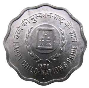 REPÚBLICA DE LA INDIA 10 PAISE 1979 KM# 33 AÑO INTERNACIONAL DEL NIÑO MONEDA UNC - Imagen 1 de 2