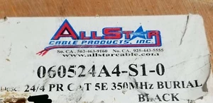 Cable All Star CAT5E UTP Waterblock Cinta Entierro Directo Cable de Red Negro/100 pies - Imagen 1 de 9