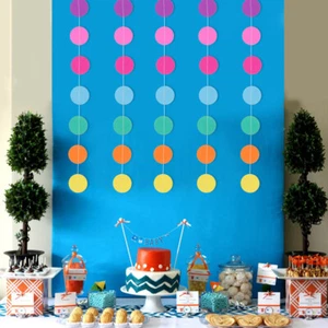 3 Pcs Round Flower Lantern Decoration Circle Dots Bunting Banners Paper - Foto 1 di 12