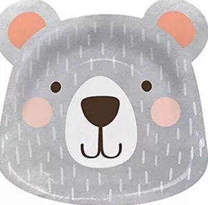 Creative Converting Party Supplies, Bear Party Shaped Paper Plates, Plate - Picture 1 of 1