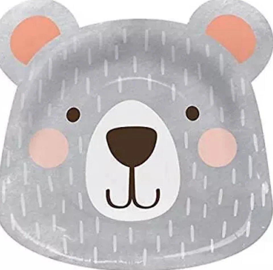 Creative Converting Party Supplies, Bear Party Shaped Paper Plates, Plate - Image 1 of 1