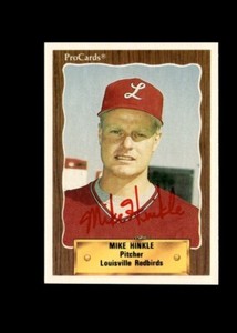 Mike Hinkle 1990 ProCards Louisville Redbirds authentic autographed card