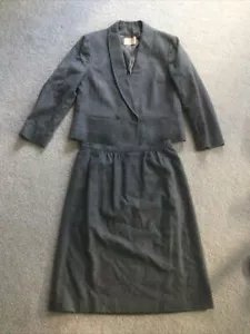 Pendelton Womens Gray Pure Virgin Wool Blazer VINTAGE SZ 14 Skirt SZ 14 Suit Set - Picture 1 of 10