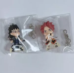 Portachiavi figura coda di fata lotto 2 set mascotte Gajeel Natsu Giappone anime hobby m596 - Foto 1 di 4