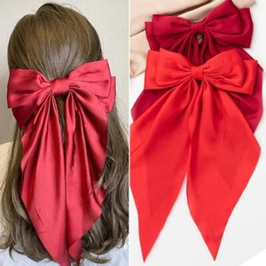 Hair Bows 2 PCS Ribbon Bow for Women Hair Ribbons Oversized Long-tail Cute Ae... - Picture 1 of 9