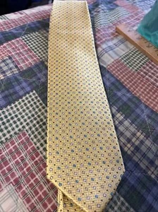 Paul Malone Men’s Necktie Yellow Geometric Design 58” X 3” - Picture 1 of 5