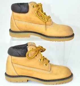 Reebok Weeboks Boy's Ankle Boots Brown Leather Hiking Style Boots Size 8.5 M - Picture 1 of 4