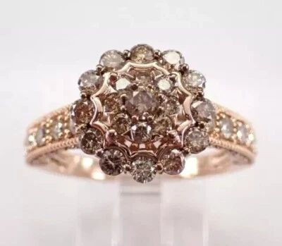 2Ct Round Cut Simulated Chocolate Morganite Wedding Ring In 14k Rose Gold Plated - Image 1 of 4