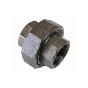 Union Female / Female Black Steel Pipe Fittings Brass Seat BSP - 1.1/2 Inch - Picture 1 of 2