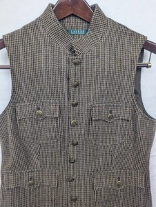 Chaleco Ralph Lauren Mujer 8 Tweed Vintage Pata de Gallo Ecuestre Dinero Antiguo - Imagen 1 de 13