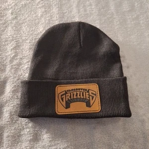 Vancouver Grizzlies Leather Patch Black Beanie Cap NBA - Picture 1 of 3