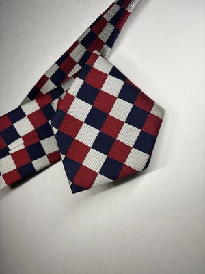 Corbata geométrica Bullock & Jones para hombre 100 % seda hecha a mano en Inglaterra Foto 1 de 4