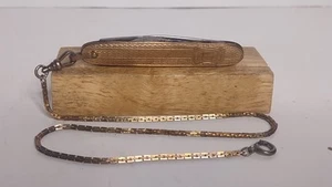 Vintage Sheffield Two Blade Pen Knife / Pocket Watch Knife w/Vintage 12" Chain - Picture 1 of 13