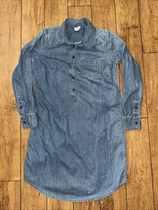 J.Crew Women’s Oversized Denim Shirt Dress Long Sleeve Blue Cotton XS 18x34 - Picture 1 of 4