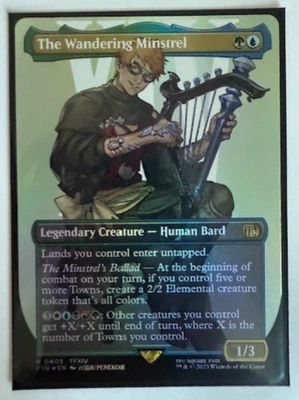 Magic the Gathering: The Wandering Minstrel (Borderless) Final Fantasy Foil NM - Image 1 of 2