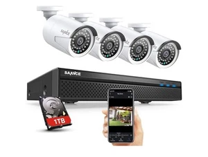 SANNCE 5MP CCTV Security System Audio In PoE IP Camera 4K 8MP Video NVR Outdoor - Picture 1 of 11