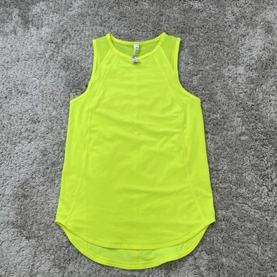 Lululemon Sculpt Tank Top Womens 2 Highlight Yellow Mesh Athletic Run Gym W1CYHS - Image 1 of 4