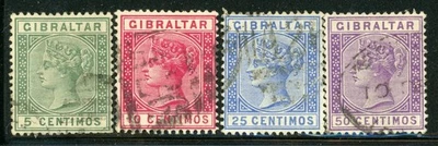 GIBRALTAR 29-34 SG22-28 Used 1889-96 QVIC short set of 4/12 CV$6 - Image 1 of 2