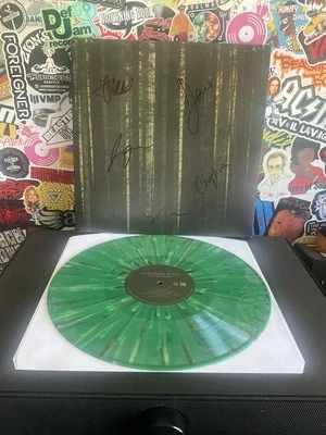 THE PAPER KITES Evergreen VG++ GREEN SPLATTER VINYL AUTOGRAPHED SIGNED - Image 1 of 2