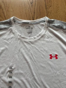 BNWOT 2XL Mens Under Armour Sports Gym T-Shirt in White XXL Loose Fit / 99p - Picture 1 of 3