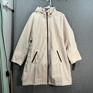 Nuage Waterproof Belted Trench Coat with Detachable Hood Chat Latte, X-Large - Picture 1 of 23