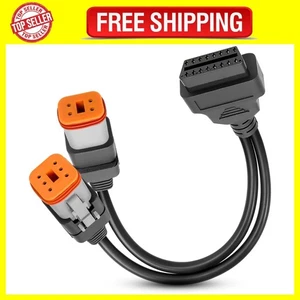 Motorcycle OBD2 Diagnostic Adapter fit for Harley, 4pin+6pin 2 in 1 Connector - Picture 1 of 7