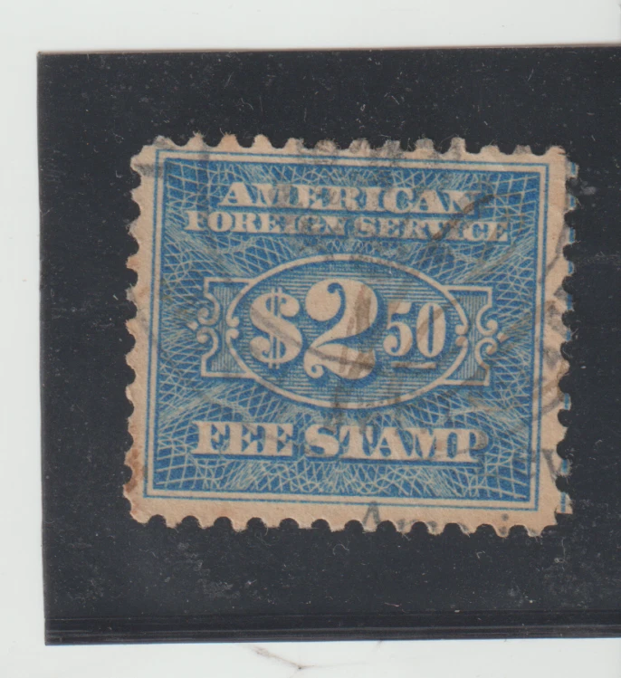 US Scott #RK36 Used $2.50 Blue Consular Fee Stamp Hand CXL Perf 11 - Image 1 of 1