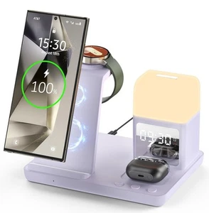Wireless Charger for Samsung/Android, 6 in 1 Phone Nightstand Charging Statio... - Picture 1 of 7