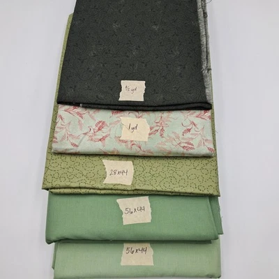 5.4 Yards of Quilt Cotton Fabric Remnants Northcott Moda Green Blenders - Image 1 of 4
