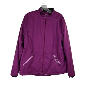 Asics Womens Jacket Size XL Windbreaker Purple Vented Full Zip EUC - Picture 1 of 9