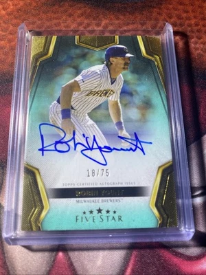 Robin Yount Topps Five Star 2024 FSA-RY Aqua Auto/75 Cerveceros Foto 1 de 4