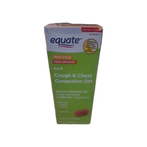 EQUATE PEAK COLD NON-DROWSY ADULT COUGH + CHEST CONGESTION DM 8OZ Exp: 01/26 - Picture 1 of 1