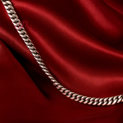 Platinum Curb Chain Width 3.4 MM Length 20 Inches PT950 Designer Mens Necklace Foto 1 de 4