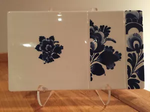 Royal Delft Blue D1653 Piastrelle Olandesi Delftware Formaggio Sushi Servizio Piatto Vassoio Nuovo senza scatola - Foto 1 di 6