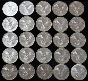 2014 SILVER CANADA ROLL (25) PEREGRINE FALCON $5 WILDLIFE 1 OZ UNC COINS - Picture 1 of 2
