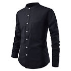 Mens Formal Long Sleeve Dress Button Down Causal Shirt Solid Color Slim Fit Tops