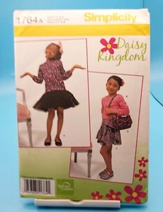 SIMPLICITY 1764 Girls Dress Top Skirt & Bag PATTERN 3-4-5-6-7-8 UC - Picture 1 of 2