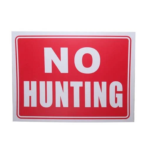 9" x 12" No Caza Advertencia Novedad Letrero Regalo Valla Poste Plástico Tierra Patio NUEVO Foto 1 de 1