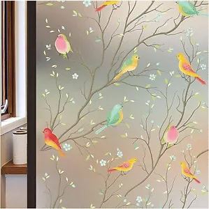 45 x 300 cm window privacy film, stained glass window film, non-adhesive - Foto 1 di 56