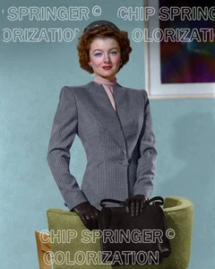 MYRNA LOY Grey Pin Stripe Suit #1 | Beautiful 8x10 COLOR PHOTO by CHIP SPRINGER - Picture 1 of 1