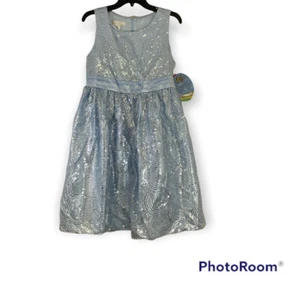 American Princess Girl's Blue Embroidered Bow Waistband Dress 20 1/2 - $66.00 - Picture 1 of 5