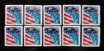 USA -2006 SCOTT #3980 - 39¢ - (Qty 10)  PNC5 PL V1111, STATUE OF LIBERTY & FLAG - Image 1 of 2