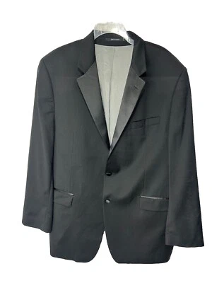 Calvin Klein Men's Black Satin Trim Wool Two Button Tuxedo Jacket Sz 46L - Image 1 of 4
