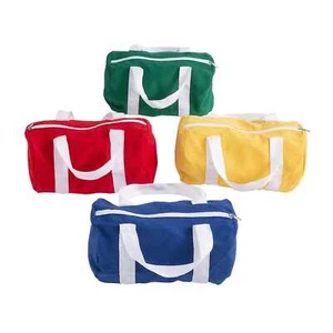 Small Coloured Canvas Duffle Gym Bags 12 Favour Sports Soccer Football Party - Picture 1 of 2