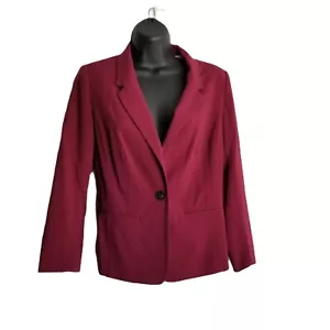 Kensie Burgundy One-Button Blazer Womens Small Minimalist Preppy Office Chic - Picture 1 of 8