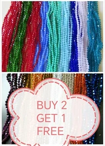 90 - 120pcs x 4mm Beautiful Glass Crystal Bicone Beads 44 Colours BUY 2 GET 1 - Picture 1 of 66