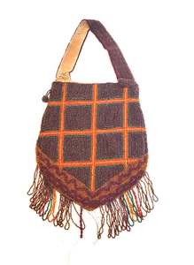 Vintage Flapper Beaded Purse 8" Tall not including Tassels x 6.5" Wide - Picture 1 of 5