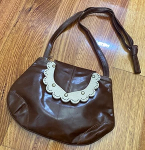 Oktoberdee Vintage Brown Leather Bag Crossbody - Folk / Retro - Bild 1 von 12