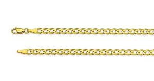10K Yellow Gold Cuban Curb Chain Bracelet inch 4.6mm Wide Lobster Claw Clasp 9"